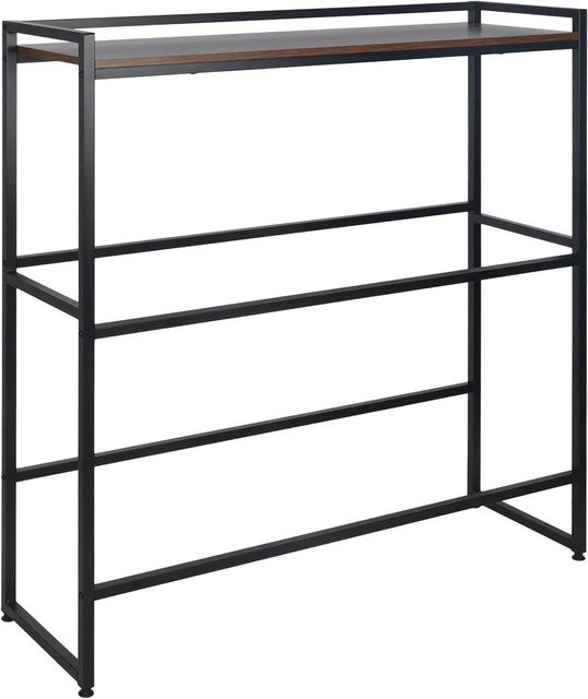 Relaxdays Getränkekistenregal im Industrial-Design aus Metall und MDF, Schwarz Braun, B/H/T: 104 x 117 x 32 cm - Bild 1