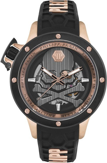 Philipp Plein Herrenuhr Automatik, Edelstahl, Roségold, 46 mm, Grau - Bild 1