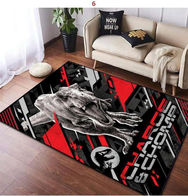 Karpetti Jurassic Park Teppich mit Dinosaurier-Motiv, waschbar, B/T: 100 x 160 cm, Multicolour - Bild 1