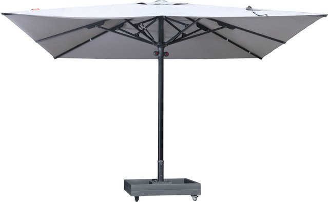 OUTFLEXX Sydney Sonnenschirm aus Aluminium in Grau mit Air-Vent System, UV-Schutz und befüllbarem Schirmständer, B/T: 400 x 400 cm - Bild 1