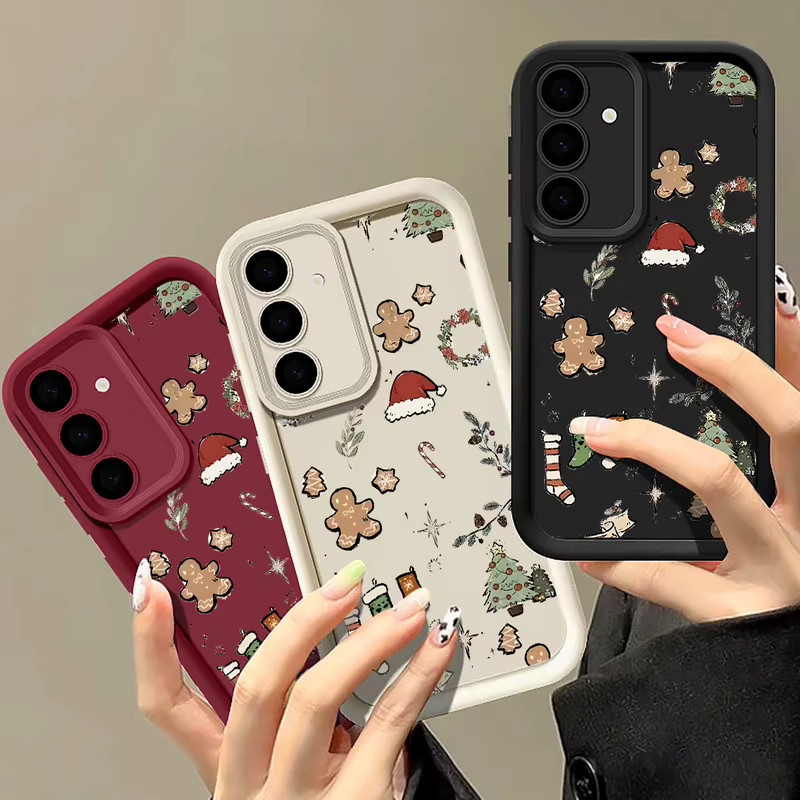 Weihnachtliche Handyhülle mit Cartoon-Design für Samsung Galaxy S25 S24 S23 S22 Ultra FE A55 A54 A15 A16 A17 A26 A36 A56 5G in Weiß - Bild 2