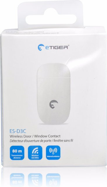 ETIGER ES-D3C Drahtloser Tür- und Fensterkontaktalarm mit 433 MHz in Weiß - Bild 1