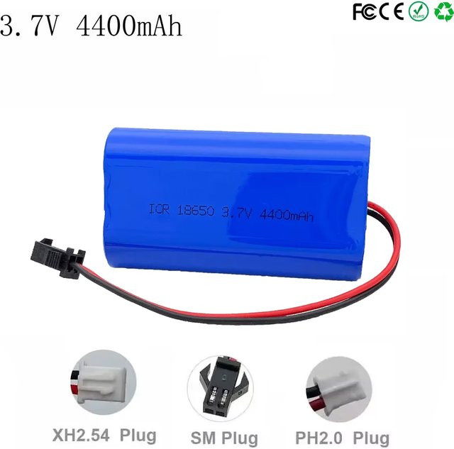 DOUBLEPOW Lithium-Ionen-Akku 18650 mit 4400 mAh und PH2.0 Stecker, 3,7 V wiederaufladbarer Akku für Bluetooth-Lautsprecher, LED-Leuchten und Spielzeuge - Bild 1