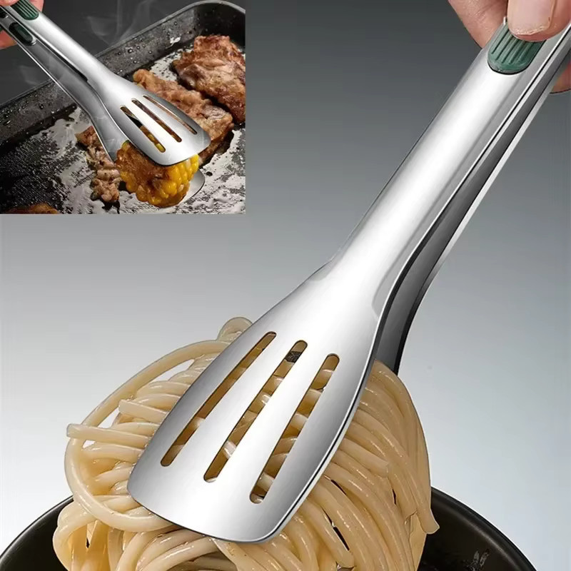 Edelstahl Küchenzange Anti-Slip zum Servieren und Grillen in Silber - Bild 4