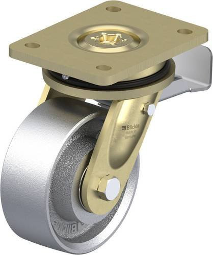 Blickle LS-G 127K-ST Lenkrolle mit Feststeller in Silber, Rad-Durchmesser: 125 mm, Tragfähigkeit: 750 kg - Bild 1