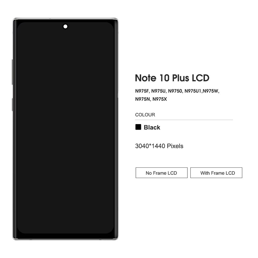 Samsung Note 10 Plus Amoled LCD-Display mit Touchscreen und Rahmen in Silber für N975 N9750 - Bild 3