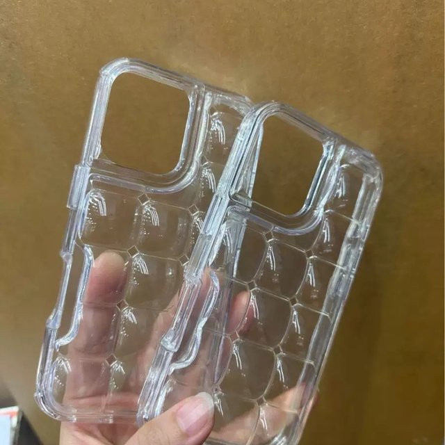 QianYueRui Ice Cube Handyhülle für iPhone 17 Pro Max bis iPhone 11, 3D Transparent, 2-in-1 Anti Fall Schutzhülle - Bild 1