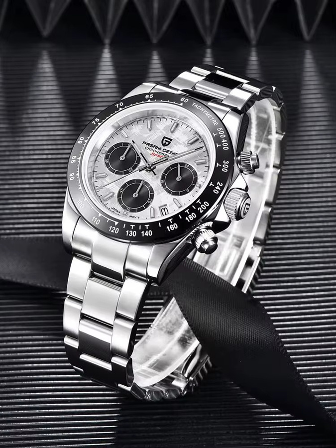 PAGANI DESIGN Chronograph, Quarz, Edelstahl, Weiß, Herren - Bild 7