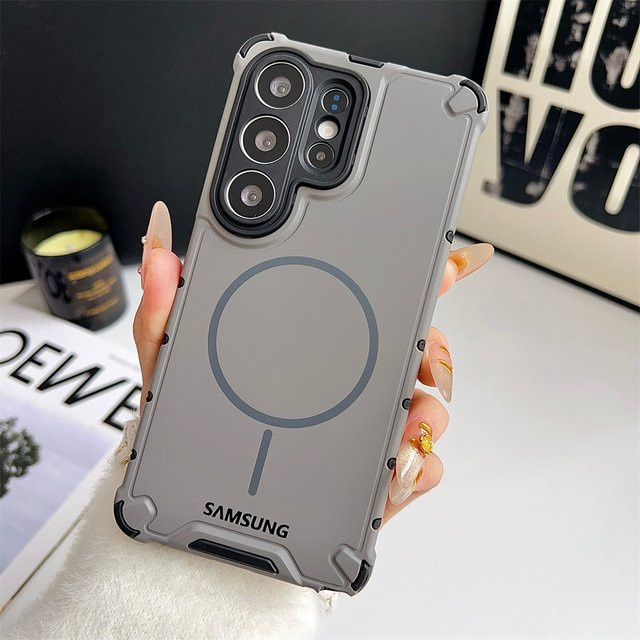 Rutschfeste Stoßfänger-Schutzhülle mit Magnetfunktion für Samsung Galaxy S26 Ultra S25 S24 Plus S23 Ultra A56 A55 A54 A35 A34 A25 A15 MagSafe kompatibles Cover in Schwarz - Bild 1