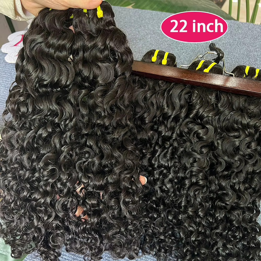 Yiwigs Extensions, Echthaar, gelockt, doppelt gewebt - Bild 3