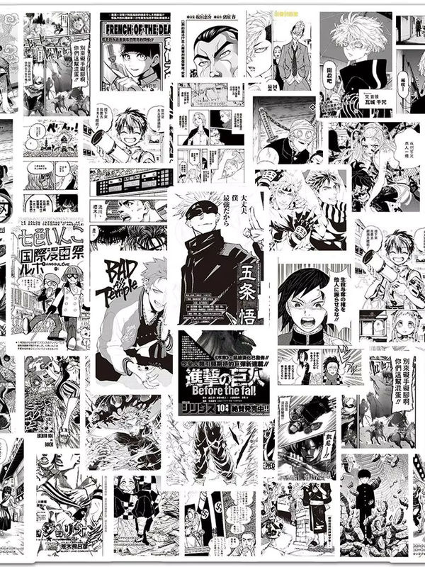 Mix Anime Aufkleber Set mit Motiven aus Jujutsu Kaisen, Hunter x Hunter und Angriff auf Titan, mehrfarbig, aus Papier für Laptop, Telefon und Gepäck - Bild 7