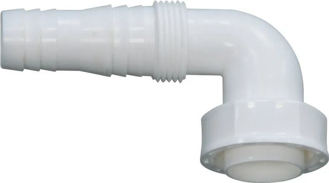 LUX-TOOLS Winkelschlauchverschraubung aus Kunststoff in Weiß mit 30,3 mm (G 1) - Bild 1