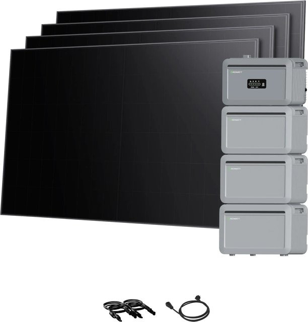 Growatt Balkonkraftwerk Set NEXA 2000 in Full-Black mit 8192 Wh Speicher und 1920 W Modulen inklusive Wi-Fi und Bluetooth - Bild 1