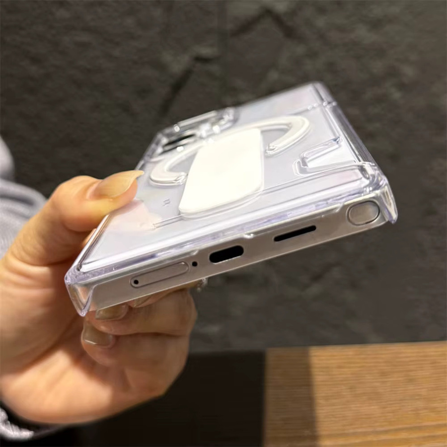 Transparente Magnetische Handyhülle von lolozzx mit Kartenfach und Fingerriemen für Samsung S26 S25 Ultra S24 Plus aus weichem Silikon in Weiß - Bild 4