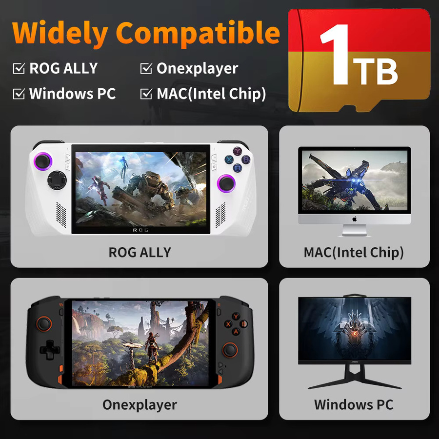 JMachen MicroSD Spiel-TF-Karte mit 42467 Spielen für ROG Ally, Onexplayer und PC, kompatibel mit PS3, PS2 und Nintendo Switch, Multicolor - Bild 3