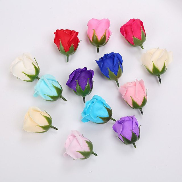 TTCY Künstliche Rosen in Mehrfarbig, Duftende Textil-Blumen für deine Dekoration, Hochzeit oder als DIY-Geschenk, 10 Stück - Bild 1
