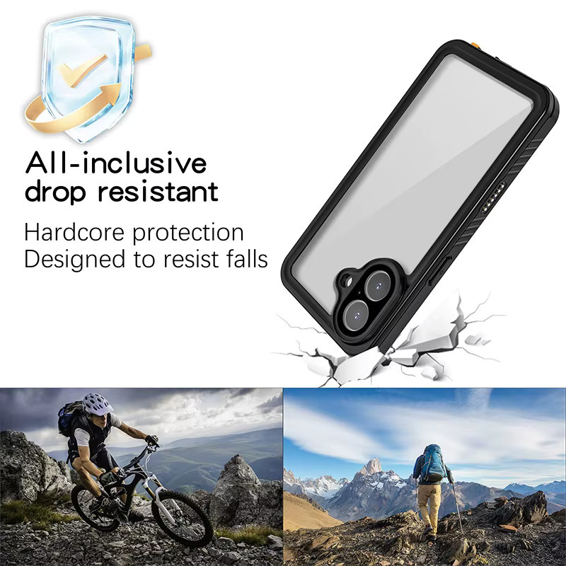 Shellbox wasserdichte Handyhülle mit IP68-Zertifizierung für iPhone 17 Pro Max, 17 AIR, 16, 15, 14, 13 in Schwarz - Bild 4