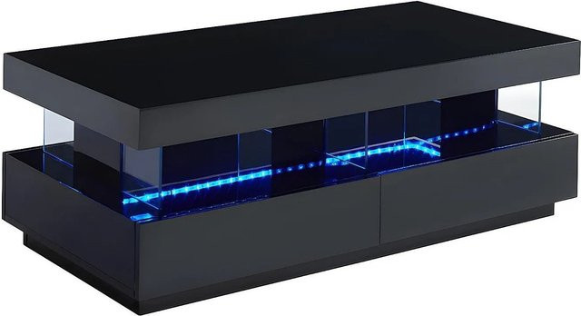 Couchtisch Fabio von Vente-unique in Schwarz, rechteckig, Hochglanz, Breite: 120 cm, Höhe: 60 cm, Tiefe: 42 cm - Bild 1