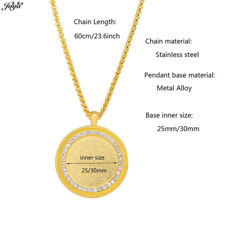 Juya Anhänger Edelstahl, Silber, 25/30mm, mit 60cm Kette, Unisex - Bild 2