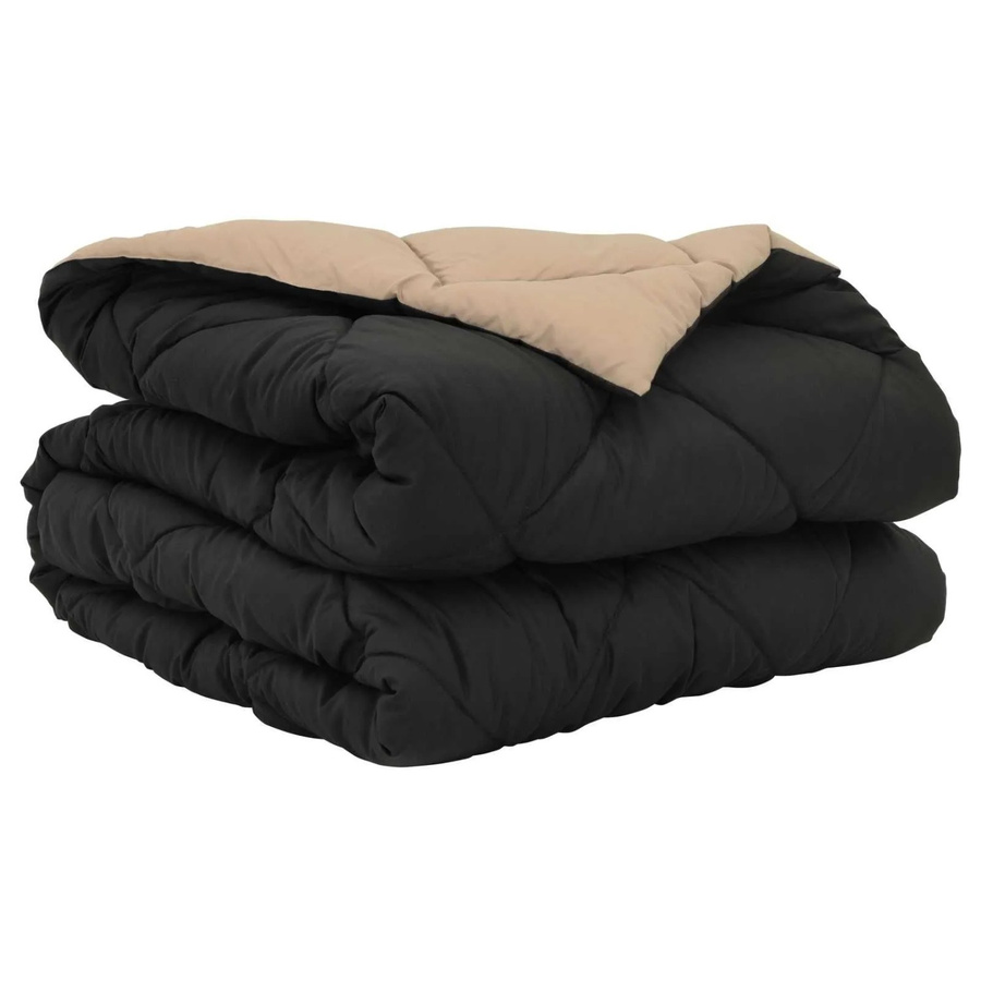 vidaXL Sommerdecke aus Mikrofaser in Schwarz und Beige, B/B: 220 x 155 cm - Bild 2