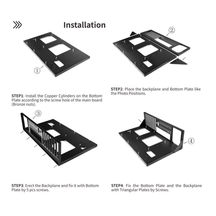 VBESTLIFE Computer Open Case Rack in Schwarz für ATX, M-ATX und ITX Mainboards sowie X79 und X99 Dual Server Motherboards - Bild 4