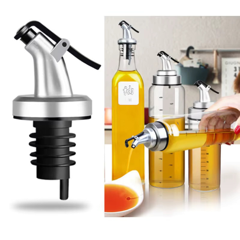 Xbees Öl-Ausgießer und Flaschenverschluss in Silber für Küche und Weinflaschen - Bild 5