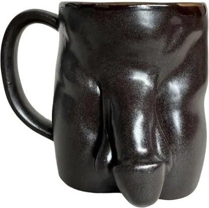 Handgefertigte Keramiktasse von Oulianshi in Schwarz mit großer Kapazität für heiße und kalte Getränke - Bild 1