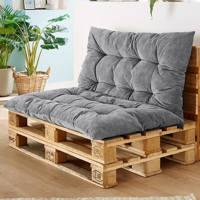 Bella Casa Chillkissen 2er Pack, Silbergrau, B: 70 cm, L: 120 cm - Bild 1