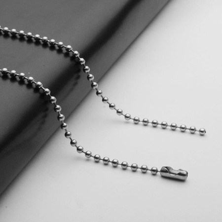 KenLy Kugelperlen-Kette Edelstahl, silberfarben, 3 mm, 70 cm, Unisex