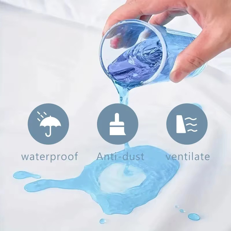 Wasserdichter Matratzenschoner aus atmungsaktivem Jersey in Weiß, B/T: 90 x 200 cm - Bild 2