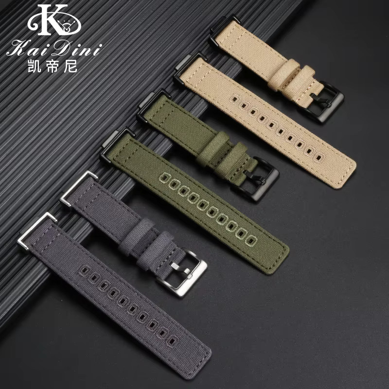 ZETHYDUM Uhrenarmband Nylon Canvas, Schwarz, Herren - Bild 2