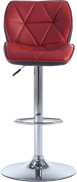 Vente-unique Barhocker Calvin in Rot mit Kunstlederbezug und Metallgestell, Höhe: 109 cm, Sitzhöhe: 45 cm - Bild 1