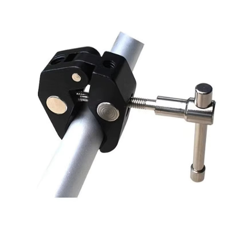 GJUELIRRA Magic Arm Clip Multifunktionaler Kugelkopf Doppel Ball Adapter mit Schuh Mount für Monitor und LED Licht in Schwarz - Bild 3