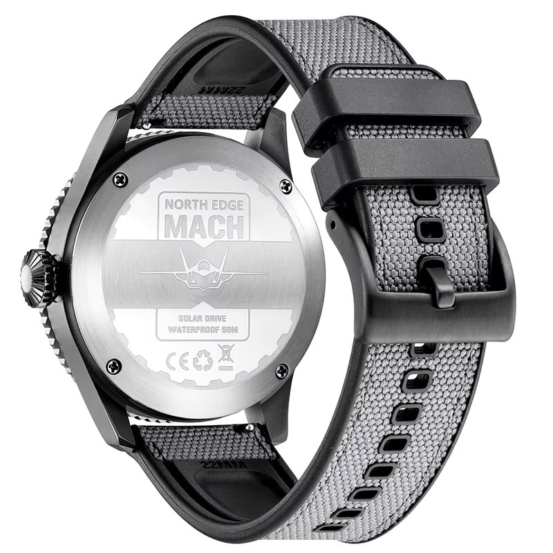 NORTH EDGE Armbanduhr, Solar-Quarz, Schwarz, Herren - Bild 3