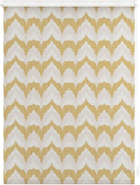 Lichtblick Rollo Klemmfix blickdicht Boho Zig Zag Gelb ohne Bohren - Bild 1
