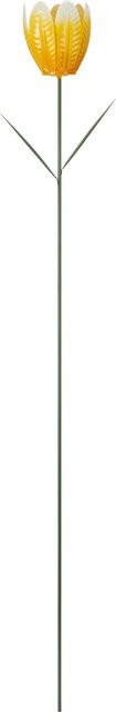 Gartenstecker Tulpe aus Eisen in Gelb, Höhe: 95 cm, Durchmesser: 8 cm - Bild 1