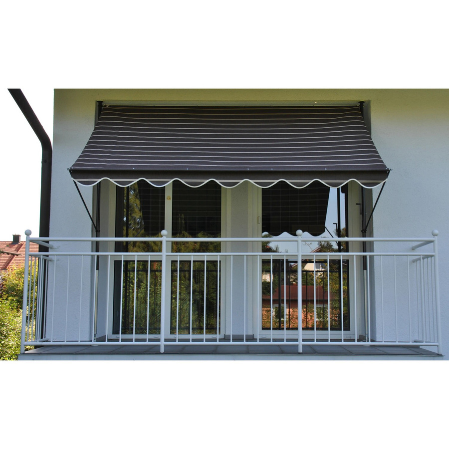 Angerer Klemmmarkise Exklusiv Schokobraun-Creme mit beige Streifen, Breite: 250 cm, Höhe: 150 cm - Bild 5