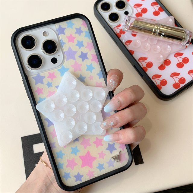 Wildflower Stickeez Handyhülle mit Star Sucker für iPhone 17, 16, 15, 14, 13, 12 Pro Max Plus in White Multicolour - Bild 1