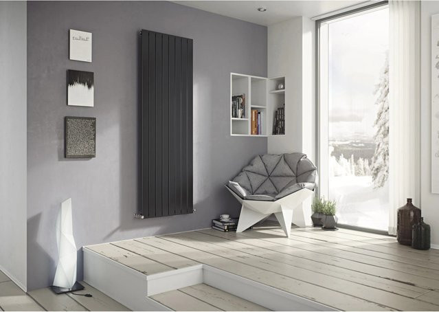 Ximax P1 Designheizkörper Vertikale Paneelprofile aus Stahl in Anthrazit, B: 59,5 cm, H: 180 cm, T: 6,5 cm - Bild 1