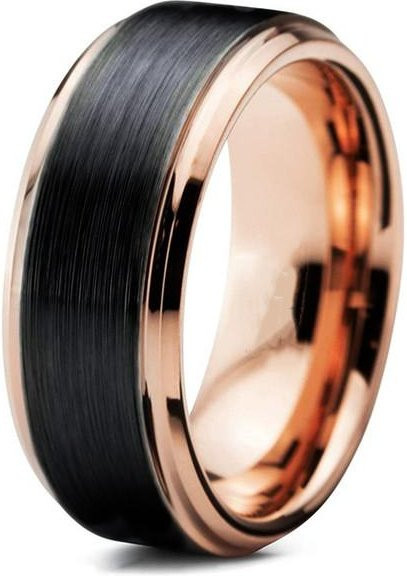 POMOiii Ring Edelstahl, Roségold, Schwarz gebürstet, Unisex - Bild 1