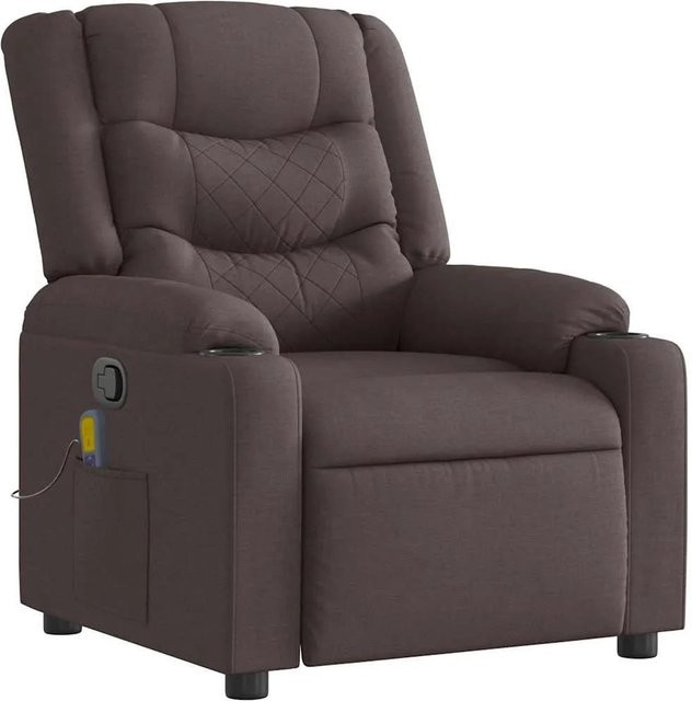 vidaXL Massagesessel Dunkelbraun aus Stoff mit Armlehnen - Bild 1