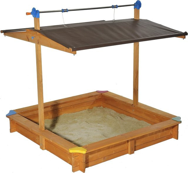 Gaspo Sandkasten mit Dachlift Mickey aus Holz in Braun, B/T/H: 140 x 140 x 140 cm - Bild 1