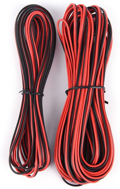 2-poliges elektrisches Kabel aus verzinntem Kupfer für LED-Streifen und Audio-Beleuchtung, rot-schwarz, DC 6–24 V - Bild 1
