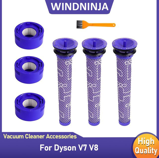 Dyson V7 V8 Ersatzfilter-Set mit Vorfilter und Hepa-Nachfilter für Akku-Staubsauger - Bild 1