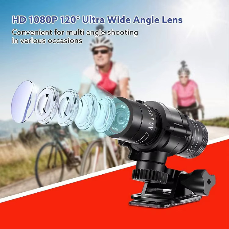 KIDKD Action Kamera Full HD 1080P in Schwarz für Fahrrad, Motorrad und Helm - Bild 3