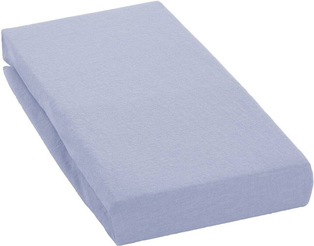 Sensation Spannbetttuch Jersey aus Baumwolle in Blau, bügelfrei und atmungsaktiv, Oeko-Tex Standard 100 - Bild 1