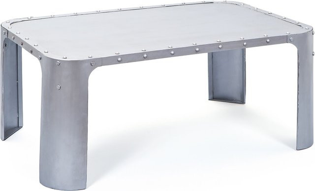 Inter Link Couchtisch Gormur in Silber im industriellen Stil aus Metall - Bild 1