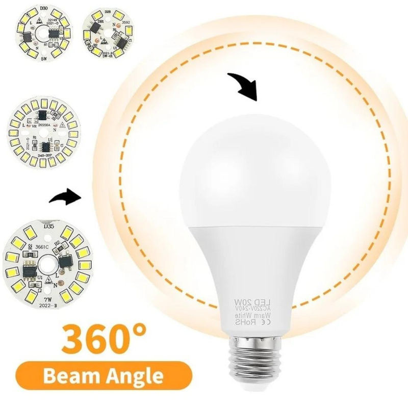 2 Stück SMD 2835 LED-Chips von GuangZhouZhenqin für Lampenbirnen und Scheinwerfer, runde Lichtperlen in Warmweiß, AC 220V - Bild 5