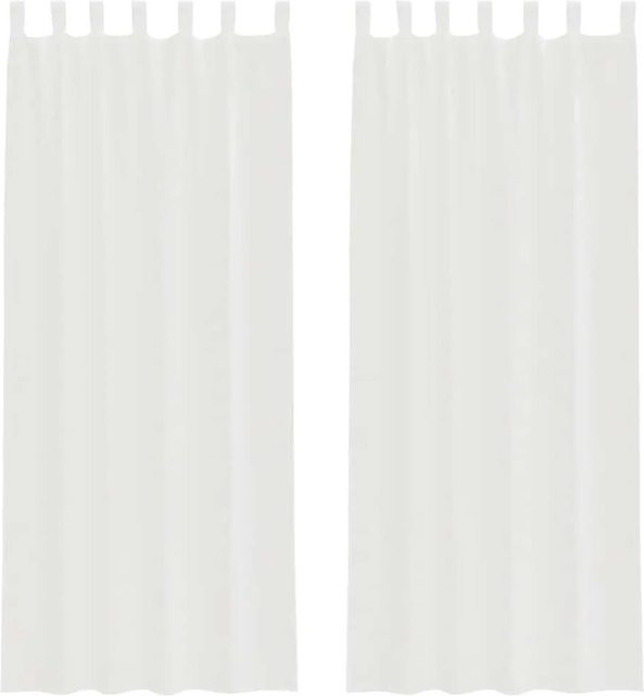 vidaXL Voile Vorhänge mit Schlaufen, 2 Stück, Weiß, B: 140 cm, H: 260 cm - Bild 1