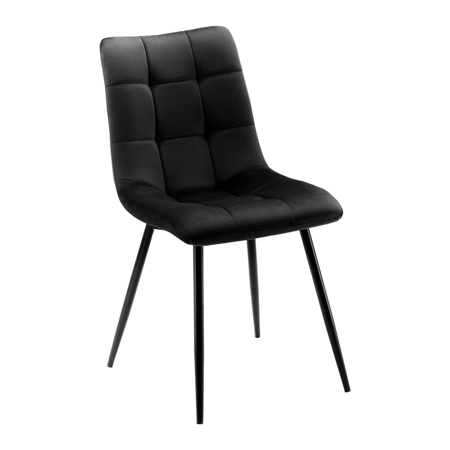 Bessagi Home Stuhl Suri Schwarz aus Samt gepolstert mit modernem Design - Bild 2